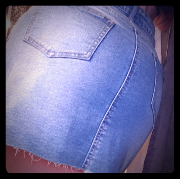 adorable zip front jean mini skirt - Picture 1 of 5